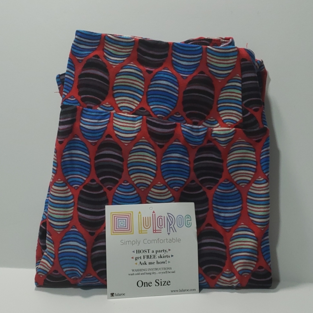 LulaRoe One Size Easter Egg Leggings (Red,Black, Blue)